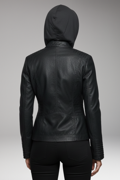 Women's Hooded Jacket Front Zip Closure