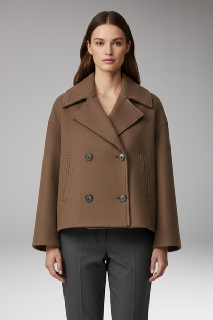 Women's Lapel Jacket Button Front Closure