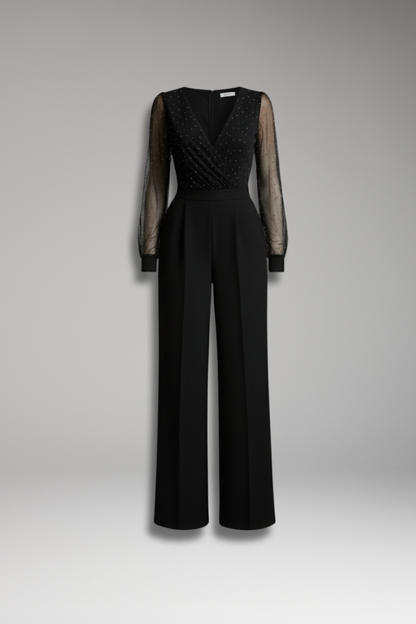 Women's Round Neck Straight Leg Jumpsuit - Vonnera