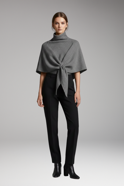 Women's Knit Shawl Draped Edges