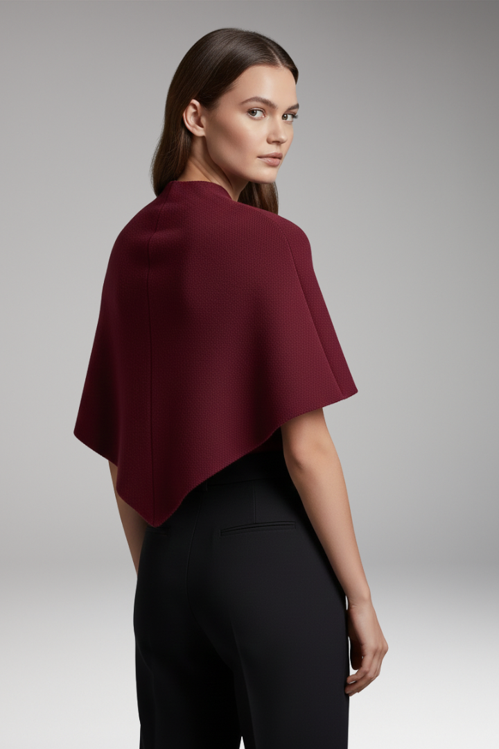 Women's Knit Shawl Draped Edges
