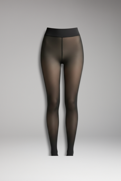 Women's Leggings Knitted Outer Layered Black - Vonnera