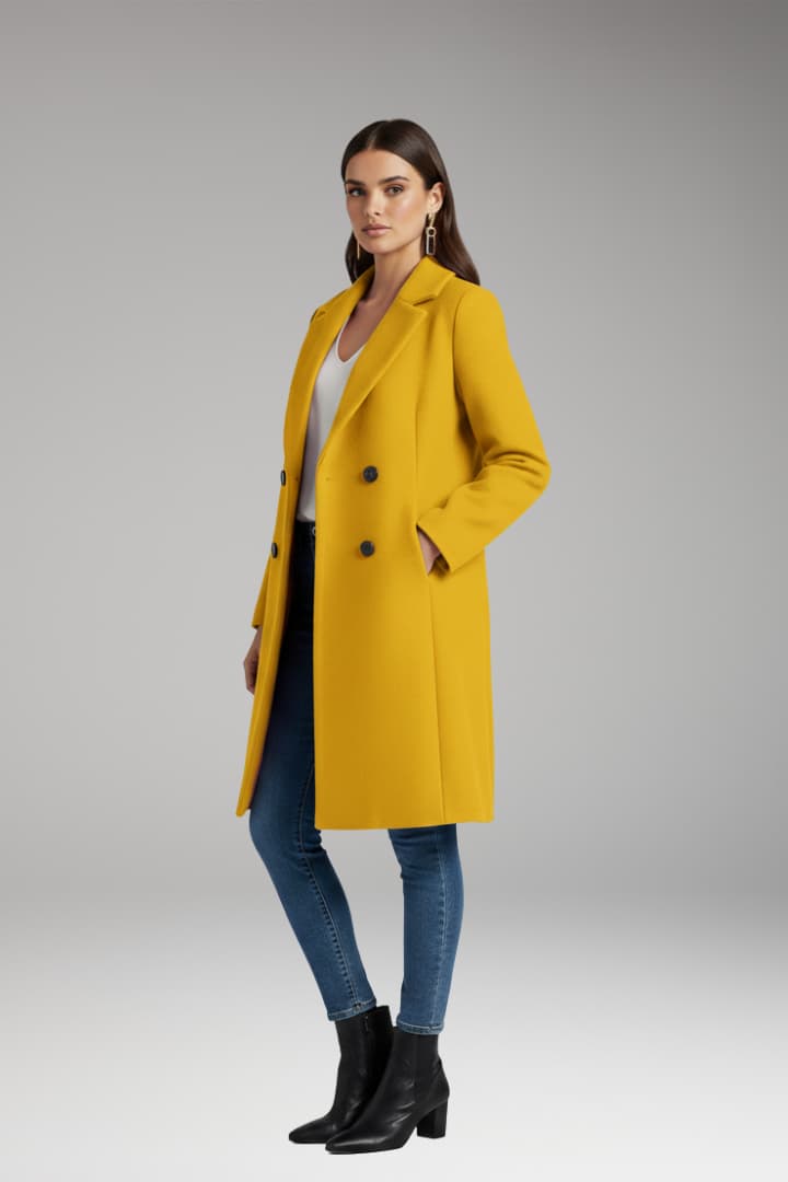 Women's Button Front Long Coat