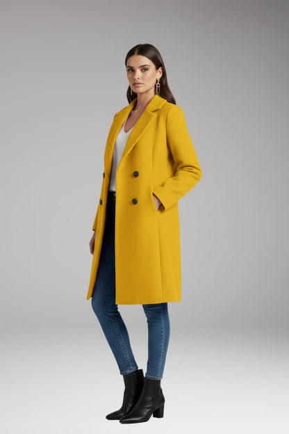 Women's Button Front Long Coat