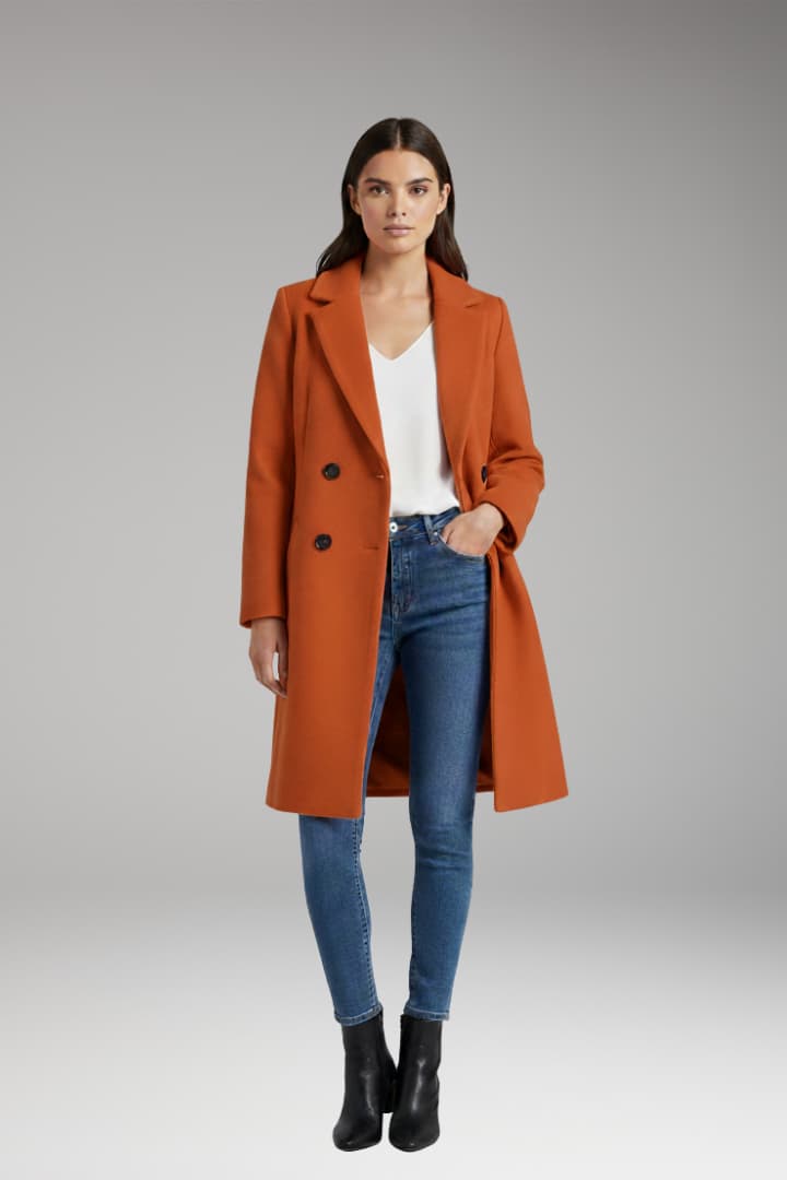 Women's Button Front Long Coat