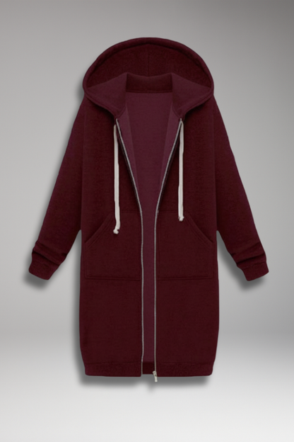 Women's Longline Hoodie Zip Up with Pockets - Vonnera