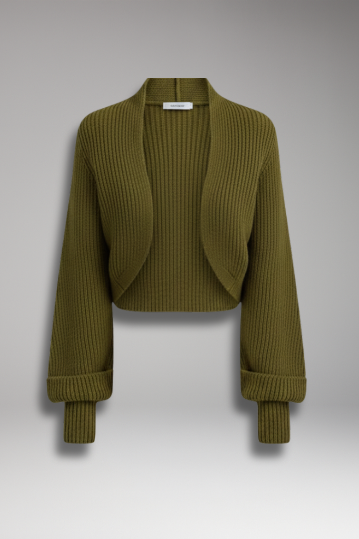 Women's Long Sleeve Open Front Cardigan Ribbed - Vonnera