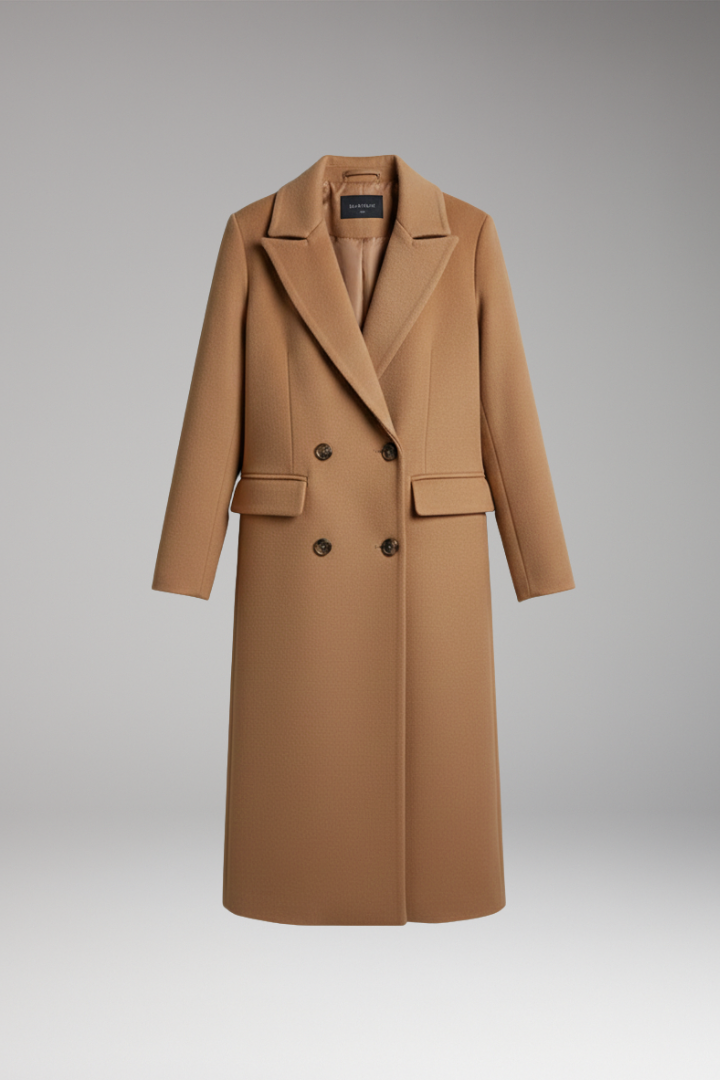 Women's Notched Lapel Overcoat Double Breasted - Vonnera