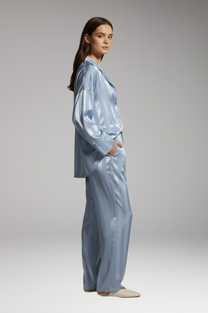 Women's Pajama Set Button Elastic Waistband