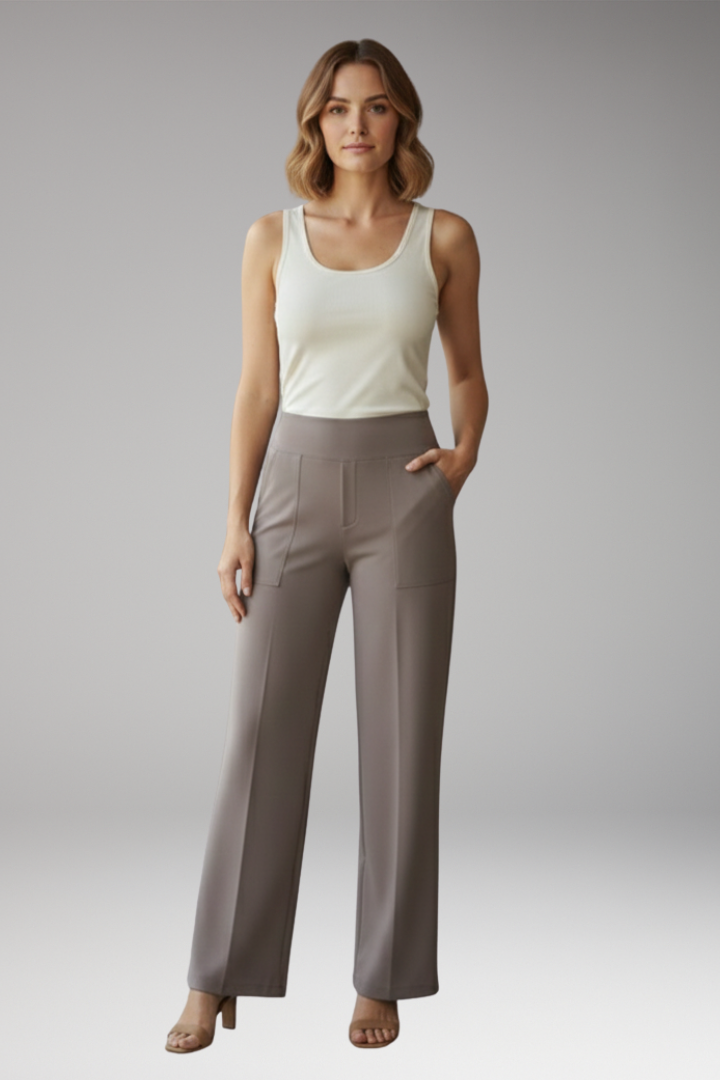 Women's High Waist Pants Side Pockets