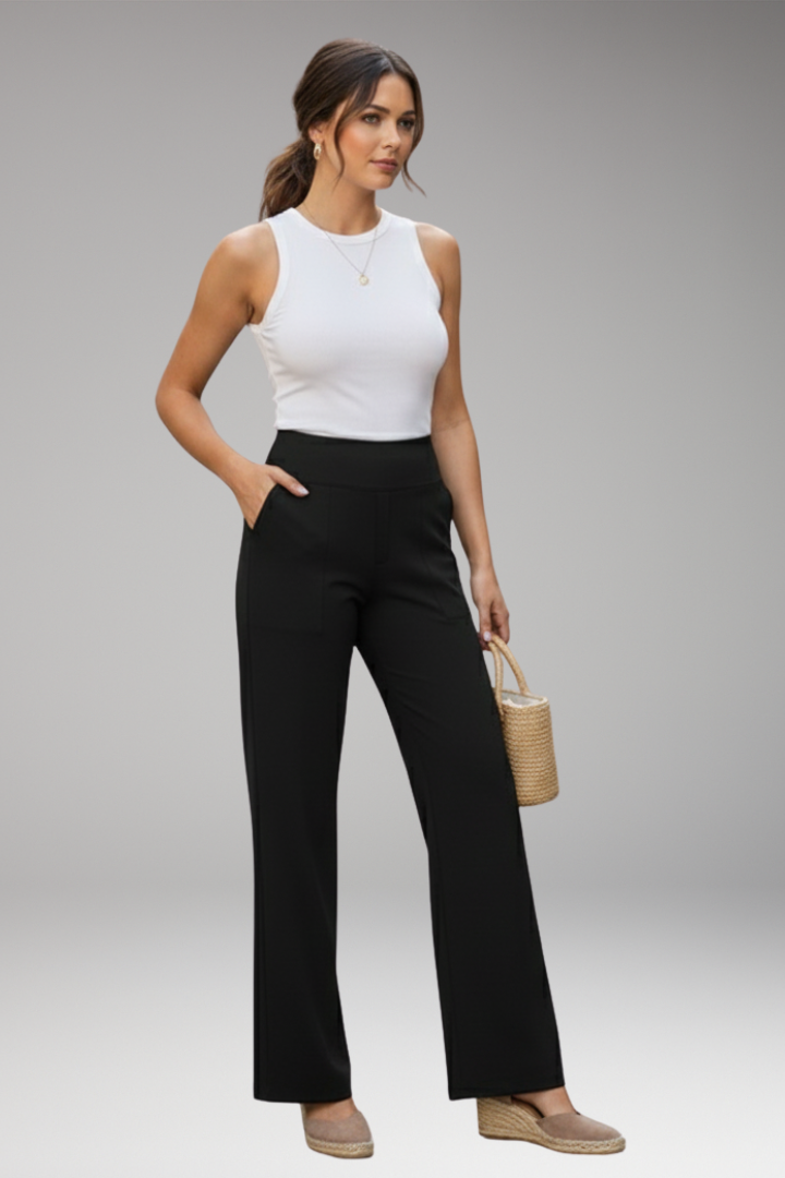 Women's High Waist Pants Side Pockets