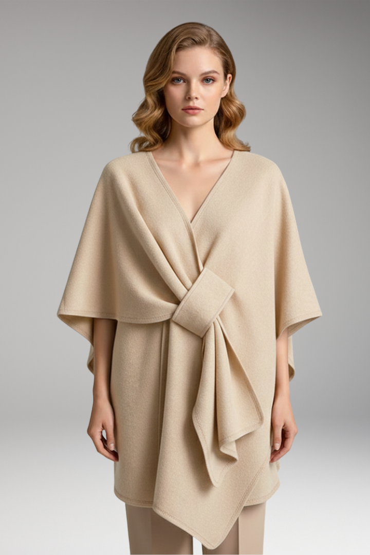 Women's Double-Sided Poncho Shawl Wide Drape