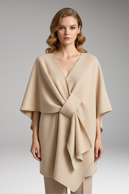 Women's Double-Sided Poncho Shawl Wide Drape
