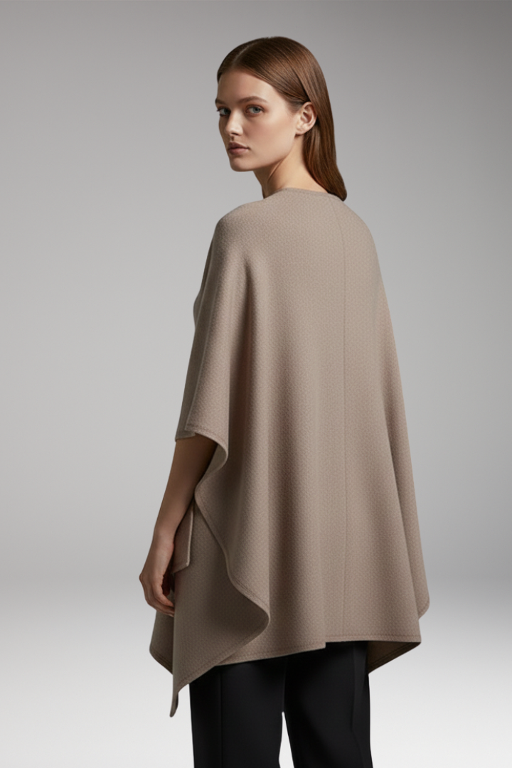 Women's Double-Sided Poncho Shawl Wide Drape