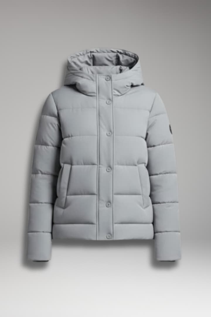 Women's Puffer Jacket High Collar Zipper Closure - Vonnera