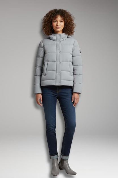 Women's Puffer Jacket High Collar Zipper Closure