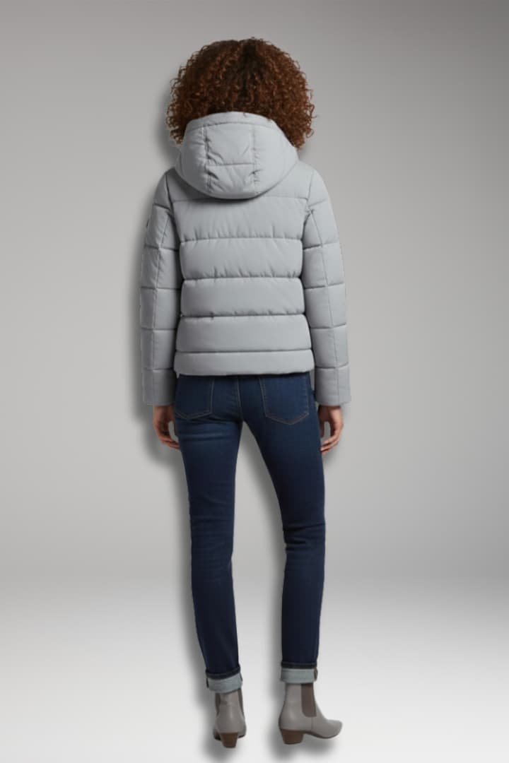 Women's Puffer Jacket High Collar Zipper Closure