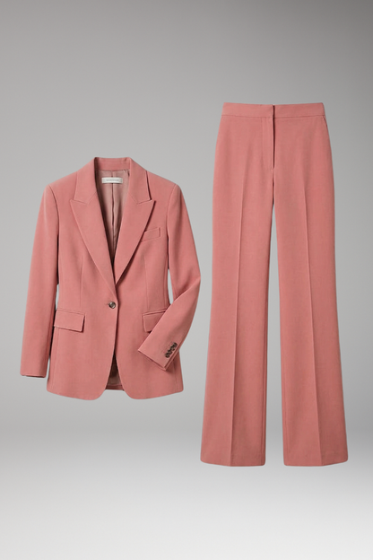 Women's Slim Fit Blazer Suit Set Wide Leg Pants - Vonnera