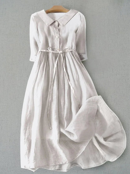 Magnolia | Women's Flowy Draped Midi Dress Evening