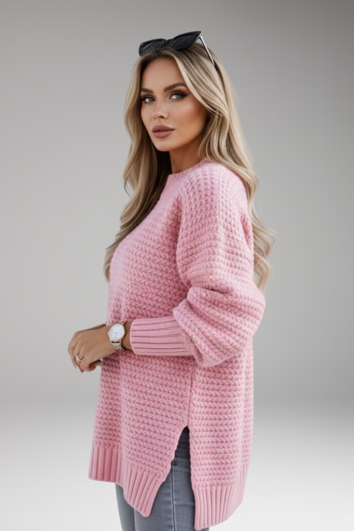 Women's High Neck Sweater Ribbed Cuffs