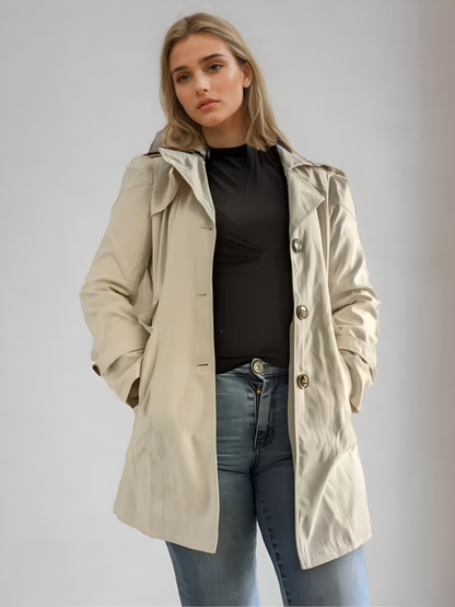 Women's Trench Coat Waterproof Classic Tan
