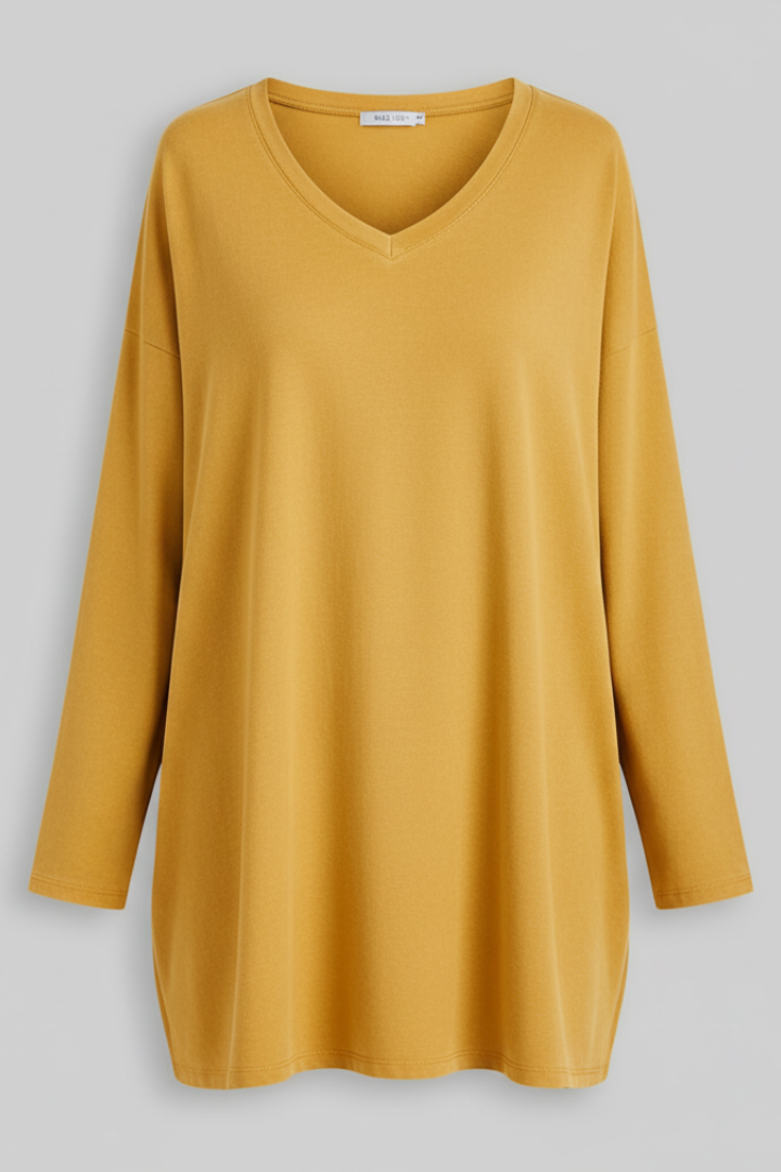 Women's Long Sleeve V-Neck Tunic - Vonnera