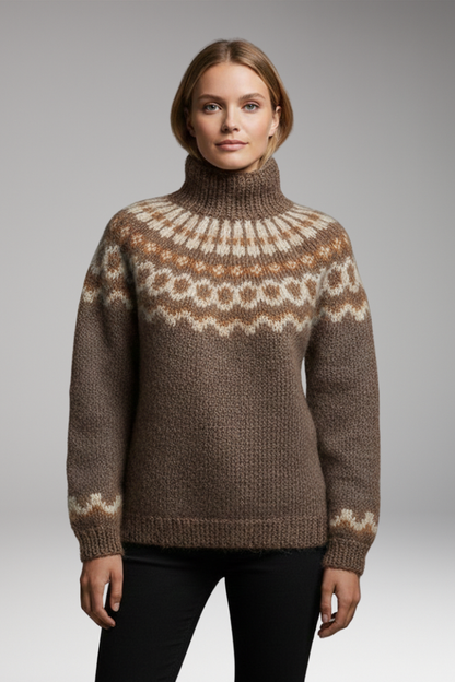Women's Turtleneck Sweater Long Sleeves Ribbed Neck