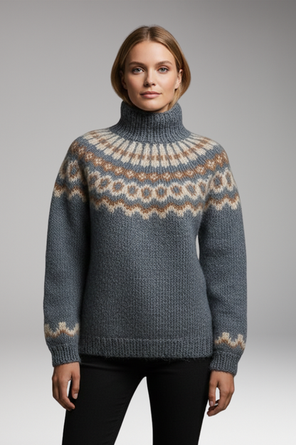 Women's Turtleneck Sweater Long Sleeves Ribbed Neck