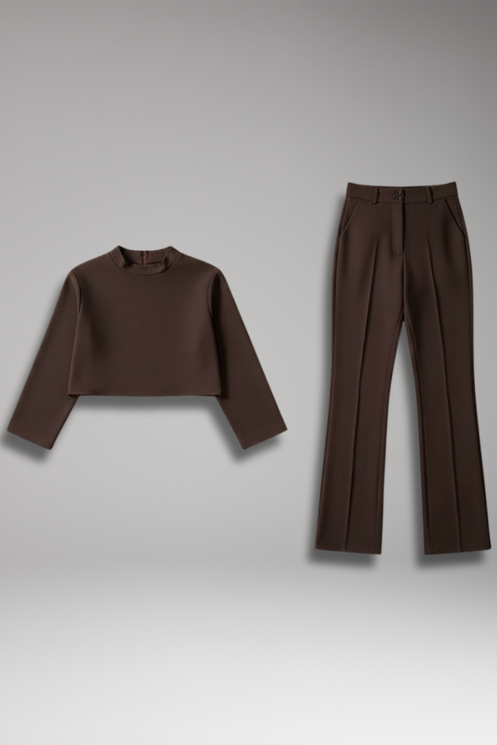 Women's 2-Piece Crop Straight Pants Set - Vonnera