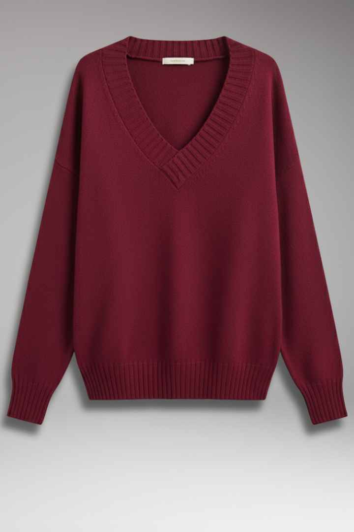 Women's V-Neck Sweater Ribbed Knit - Vonnera