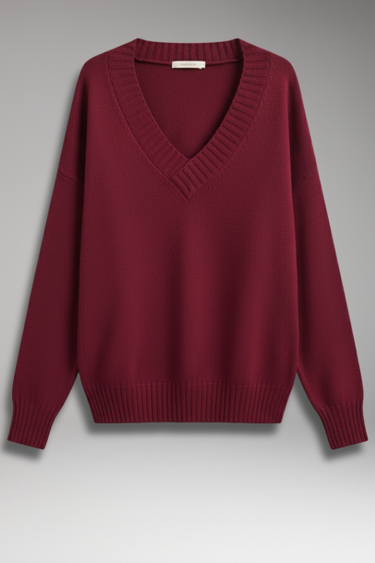 Women's V-Neck Sweater Ribbed Knit - Vonnera