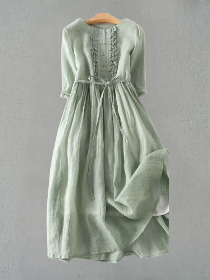 Women's Vintage Floral Dress - Vonnera