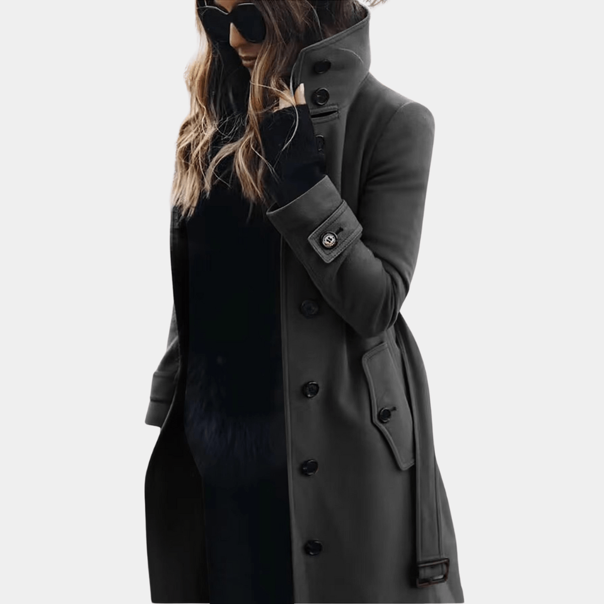 Women's Trench Coat Waterproof Wool Classic Tan