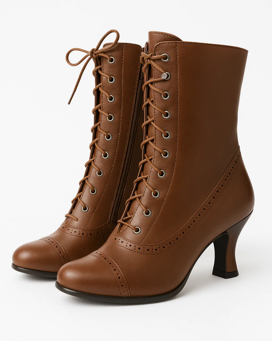 Women's Ankle Boots Lace-Up Zipper - Vonnera