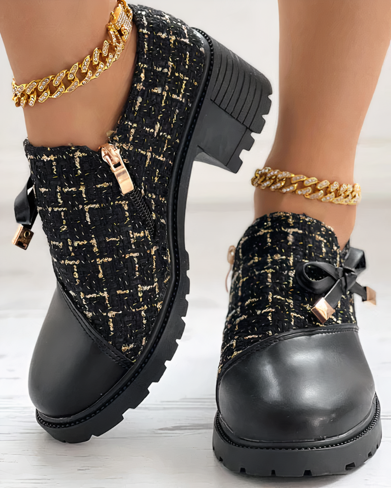 Women's Slip On Heels Lace Detail