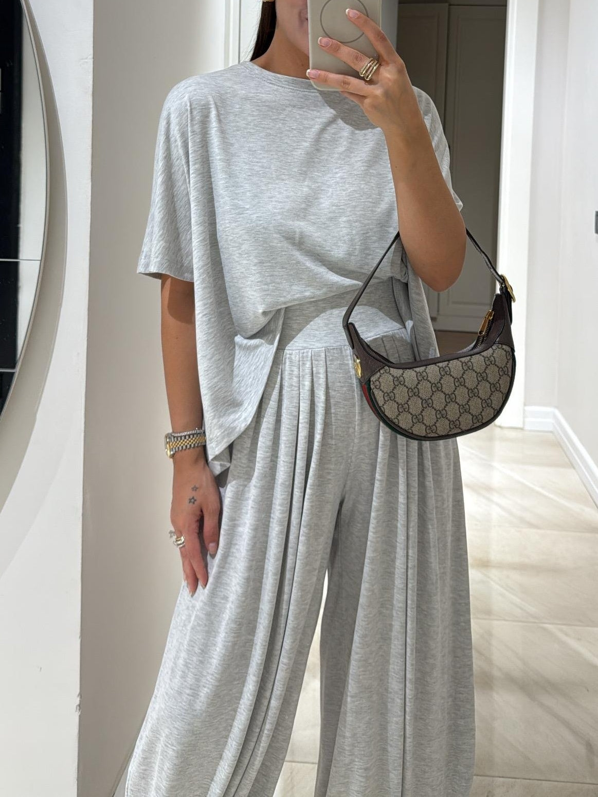 Women's Two Piece Set Relaxed Fit Palazzo Pants