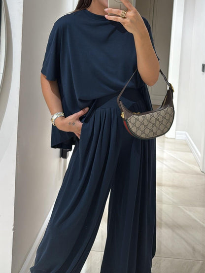 Women's Two Piece Set Relaxed Fit Palazzo Pants