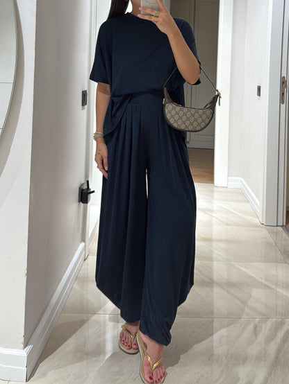 Women's Short Sleeve And Pants Set