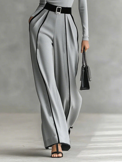 Women's Two Piece Set High Neck Wide Leg Pants