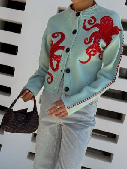 Women's Cardigan Applique Design
