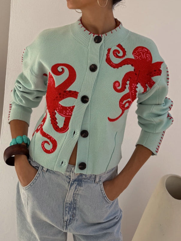 Women's Cardigan Applique Design - Vonnera