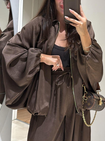 Women's Oversized Two Piece Set Jacket Pants