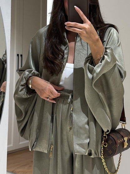 Women's Oversized Two Piece Set Jacket Pants