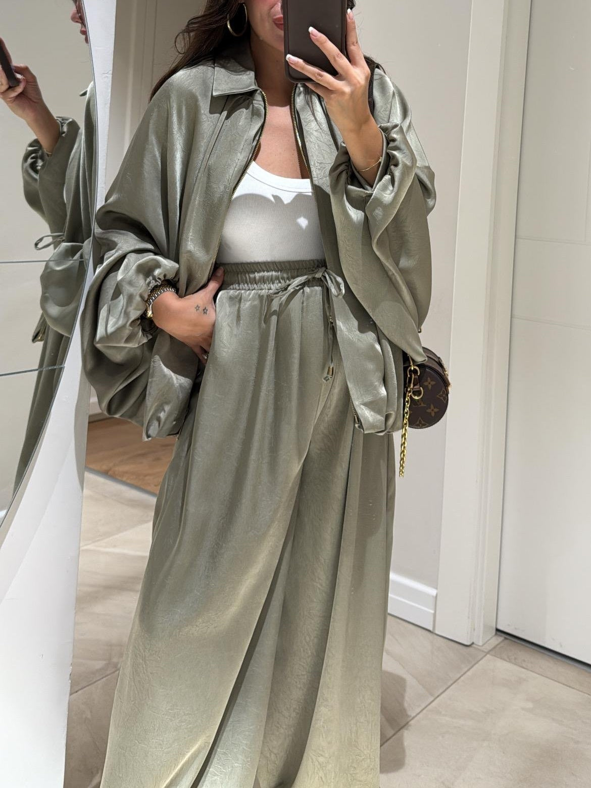 Women's Draped And Palazzo Pants Set