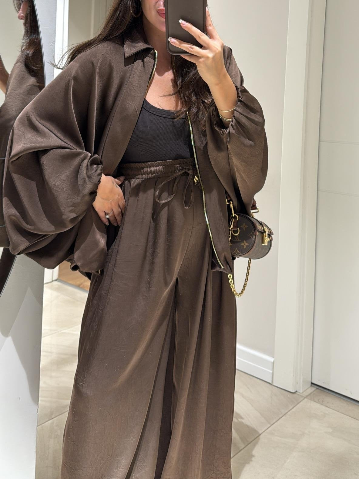 Women's Draped And Palazzo Pants Set