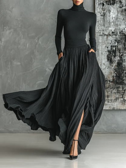 Women's High Neck And Maxi Skirt Set - Vonnera