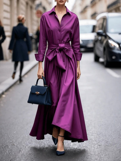 Elegant Long Sleeve Maxi Dress - Vonnera