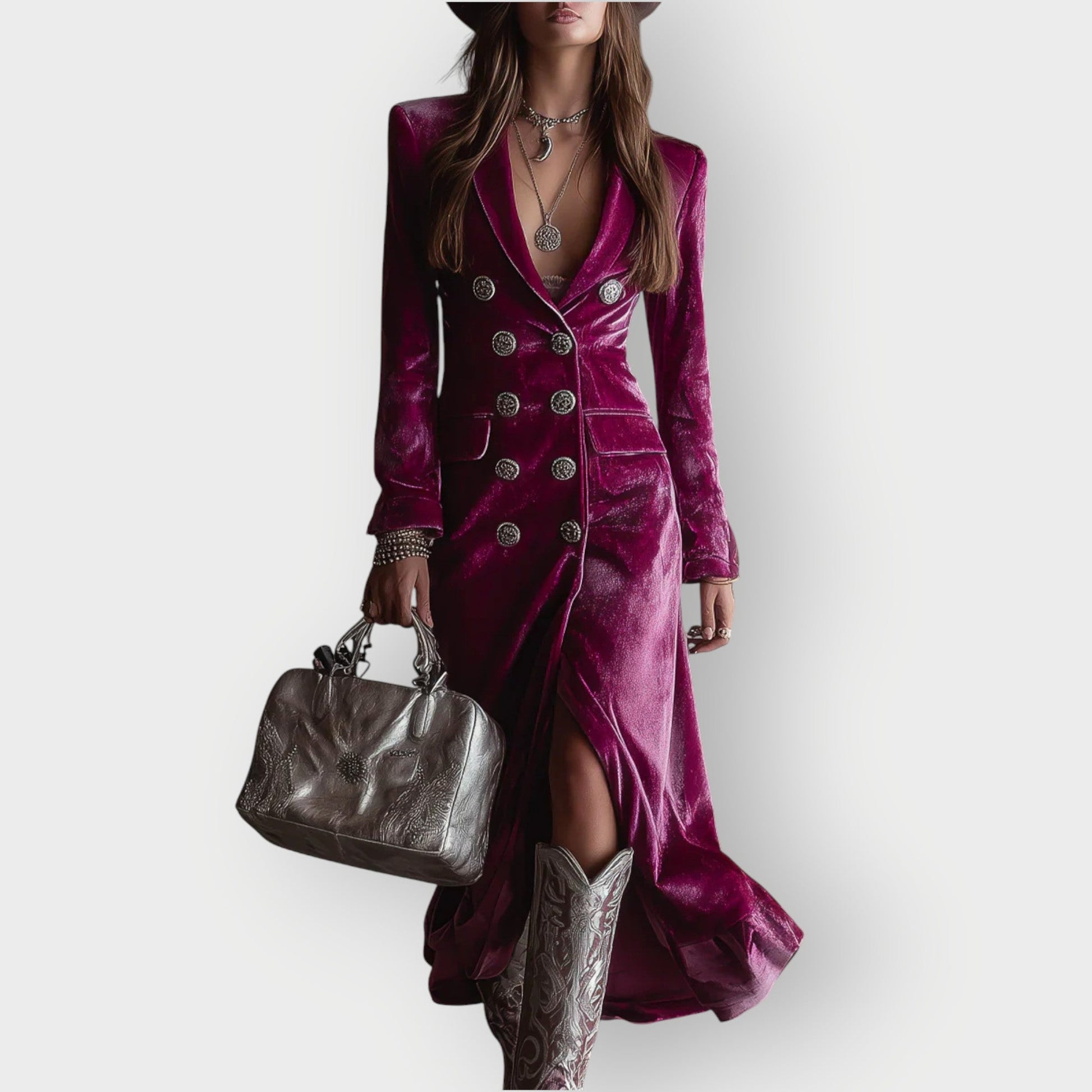 Women's Velvet Maxi Dress - Vonnera
