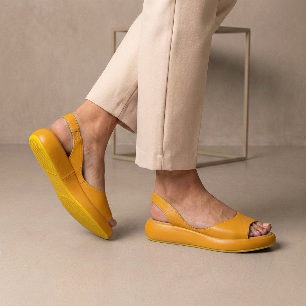 Women's Orthopedic Sandals Cushioned Sole Support Peep-Toe Slingback
