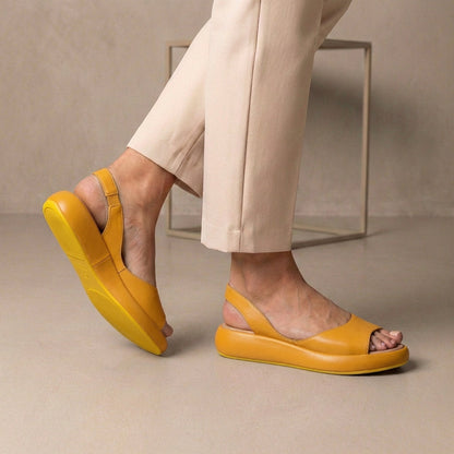 Women's Orthopedic Sandals Cushioned Sole Support Peep-Toe Slingback
